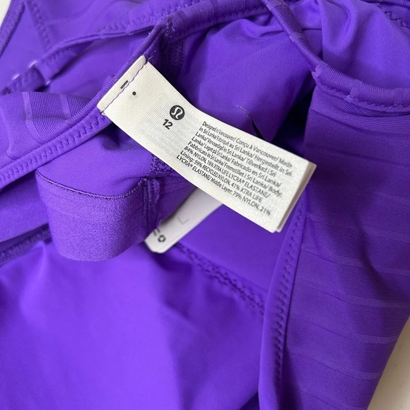 Lululemon Ribbed High-Neck Longline Atomic Purple Swim Top Size 12 B/C Cup NWT - Picture 6 of 6